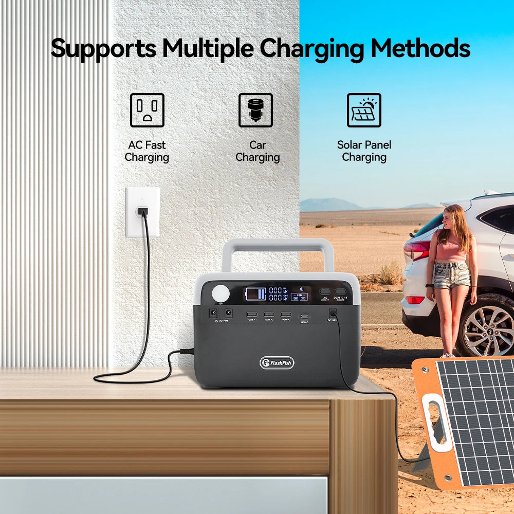 EU USA Power Banks 300W Inverter Solar Generators Portable Power Station with Panel for Outdoor Camping