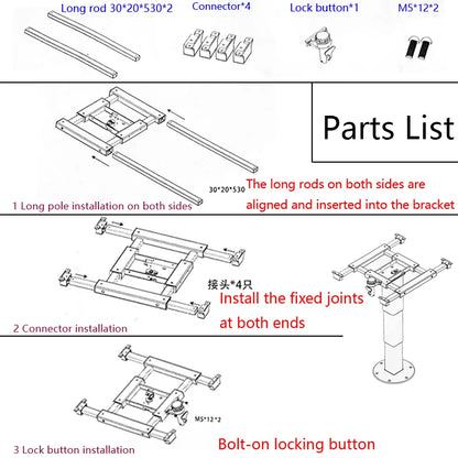 RV table with sliding Function