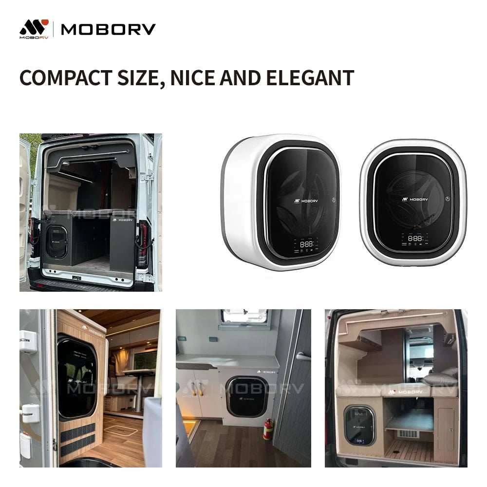 Motorhome RV Caravan Mini Washer Accessory  Mini Wall-Mounted Automatic Front Load Washing Machine